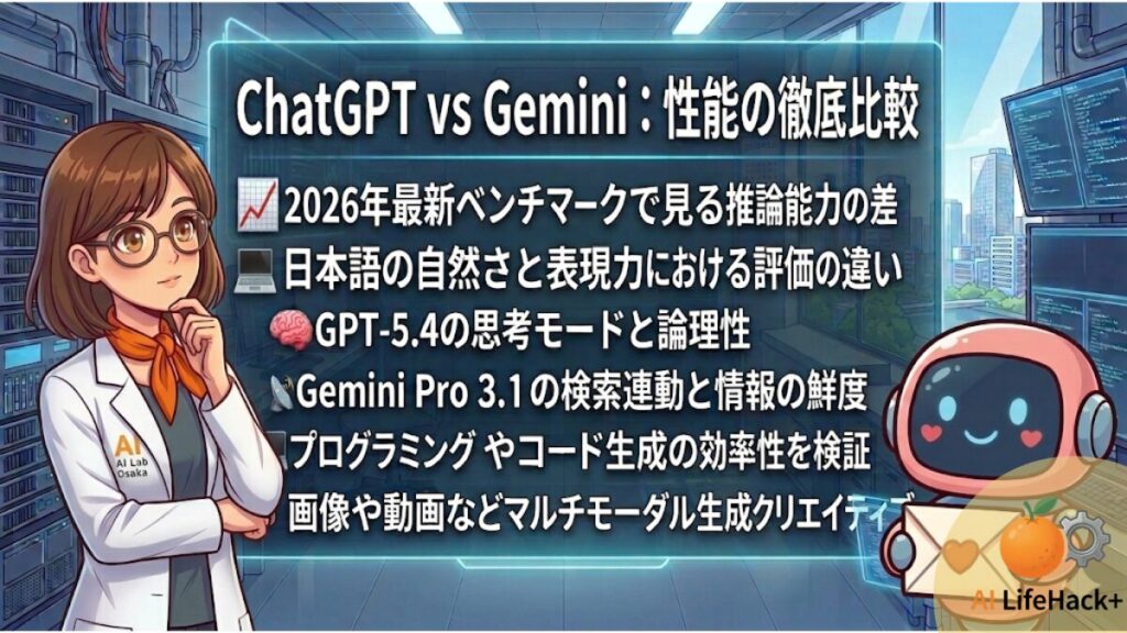 ChatGPTとGeminiの性能を徹底比較