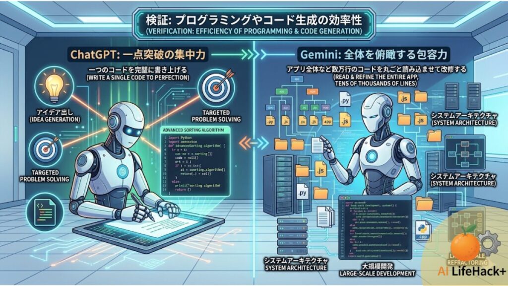 プログラミングやコード生成の効率性を検証