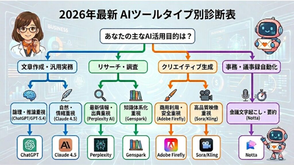 2026年最新のAIツール早見表を分かりやすく紹介